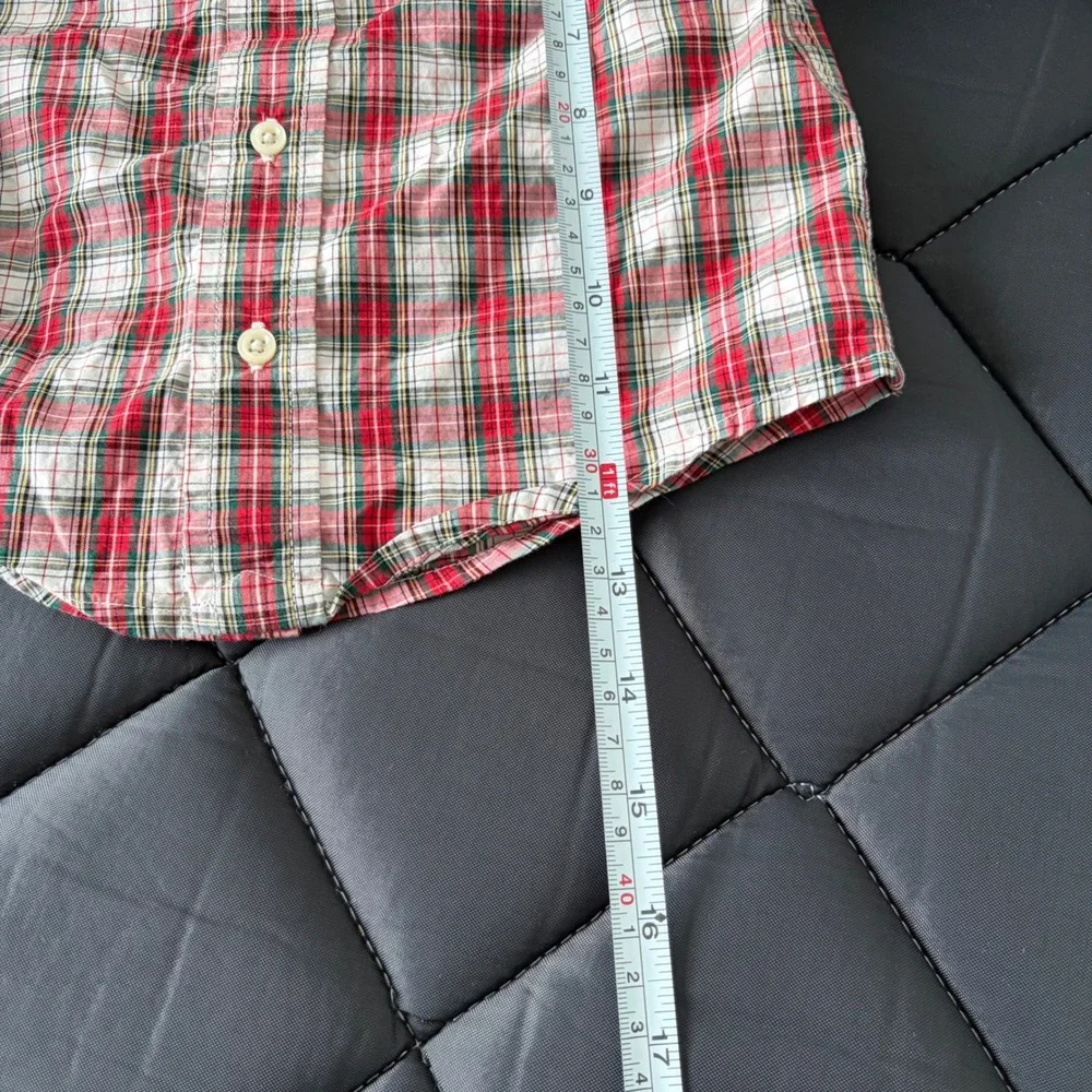 Ralph Lauren Boys 18M Red Plaid Button Down Shirt Long Sleeve Cotton